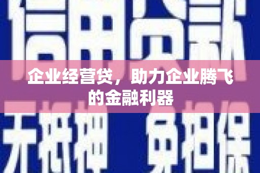 隆尧企业经营贷，助力企业腾飞的金融利器