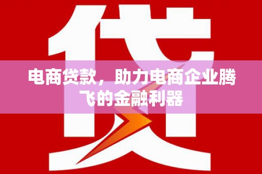 泗礁电商贷款，助力电商企业腾飞的金融利器