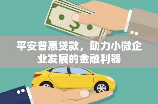 宜都平安普惠贷款，助力小微企业发展的金融利器