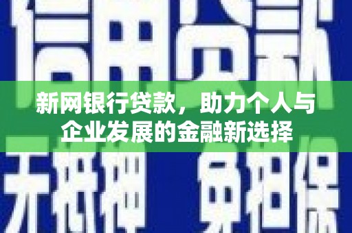 颍泉新网银行贷款，助力个人与企业发展的金融新选择