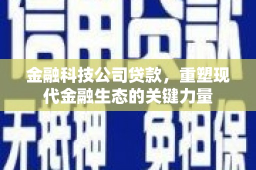 桂林金融科技公司贷款，重塑现代金融生态的关键力量