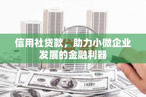宿松信用社贷款，助力小微企业发展的金融利器