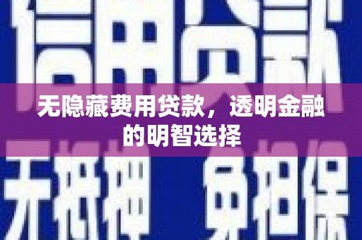 温州无隐藏费用贷款，透明金融的明智选择