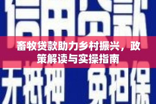 汉阳畜牧贷款助力乡村振兴，政策解读与实操指南