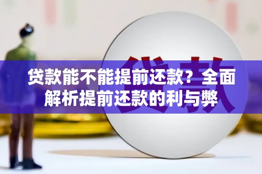 利津贷款能不能提前还款？全面解析提前还款的利与弊