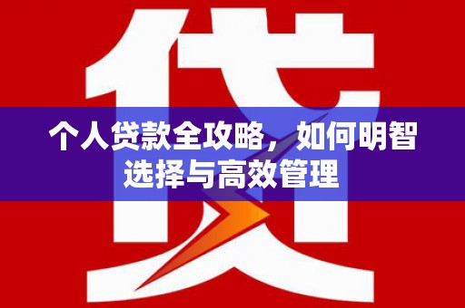 利津个人贷款全攻略，如何明智选择与高效管理