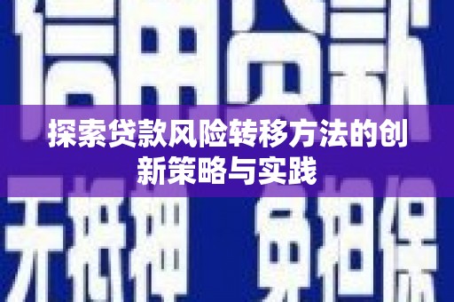 秦汉探索贷款风险转移方法的创新策略与实践